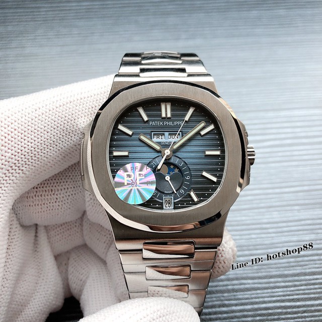 百达翡丽高端男士手表 PATEK PHILPPE运动优雅5726/1A-010 R40鹦鹉螺年历月相腕表 gjs2268